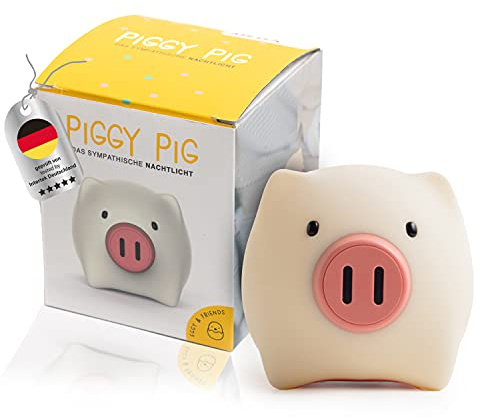 Piggy Pig LED Schwein Nachtlicht für Kinder dimmbar mit Akku - das Original - Schlaflicht - Schlummerlicht