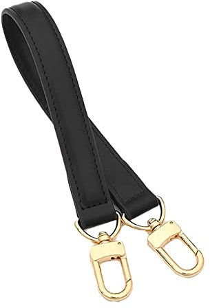 TOURDREAM Genuine Leather Plain Strap Replacement for Neonoe Hnalde Strap Bucket Bag Handbag Top Handle Black Brown Leather Strap (14.5inch - 37cm, Black)