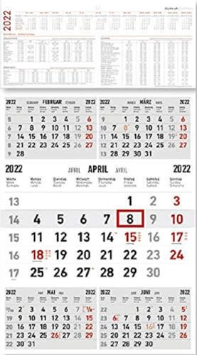 5-Monatskalender Maxi 2022 - Büro-Kalender 33x58,7 cm (geöffnet) - mit Datumsschieber - inkl. Jahresübersicht - Alpha Edition