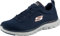 Skechers Flex Advantage 4.0 Baskets légères à Enfiler en Maille pour Homme, Bordure Noire en Maille PU Bleu Marine, 42 EU
