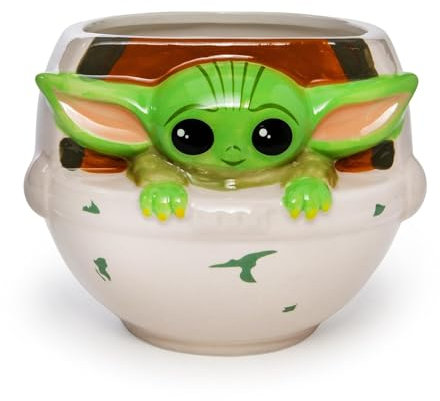 Silver Buffalo Star Wars The Mandalorian The Child Seated Ceramic 3D Sculpted Mug