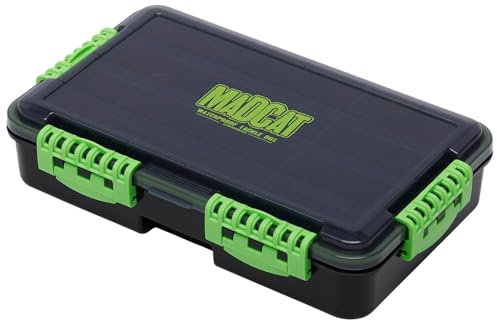 Madcat Tackle Box 35x22x8cm - Zubehörbox zum Wallerangeln, Tacklebox für Wallerzubehör, Angelbox für U-Posen, Tacklekiste
