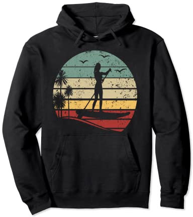 Stand Up Paddle Board - Wassersport Sunset SUP Girl Pullover Hoodie