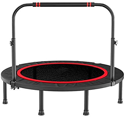 Trampoline Faltbares Trampolin Mit Verstellbarer Griffstange， Tragbares Indoor-Fitness-Trampolin-Trainingsgerät, Tragfähigkeit 300 Kg (Size : 50in)