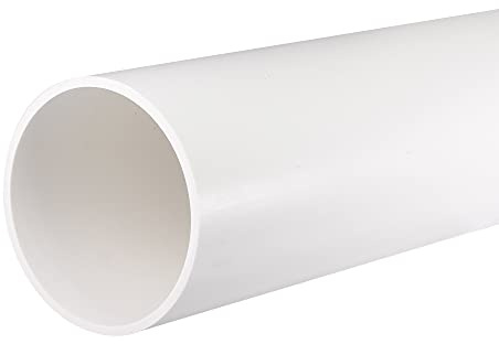 MECCANIXITY PVC Rigid Tube Round Pipe Tubing Hardware Tubing 4 ID 13 Length White High Impact for Water Pipe,Crafts,Cable Sleeve
