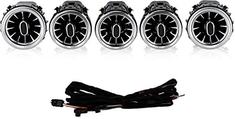 5 ück 3-farbige Front-LED-Turbinen-Entlüftung, Umgebunlicht Turbo-Entlüftun-Kit Ersatz für C GLC-Klasse W205 X253 2015-2018