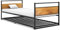 vidaXL Ausziehbett mit 6 Rollen Metallbett Bettgestell Schlafzimmerbett Bettrahmen Bett Schlafzimmermöbel Einzelbett Schwarz Metall 90x200cm