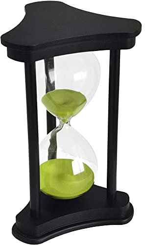 Sanduhren Sanduhr Timer, Holzrahmen Zeitmesser 5mins / 10mins / 15mins/ 30mins/60mins Eieruhren, für Zeitmanagement, Office-Dekoration, Geburtstagsgeschenke,Kochzeitpunkt (Black/green sand,5 minutes)