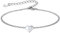 FOCALOOK 925 Sterling Silber Armkettchen L Initialer Buchstabe Herzarmkettchen Armband mit kleinem Herz-Schmuckanhänger Armkette für die Beste Freundin/Frauen/Mädchen