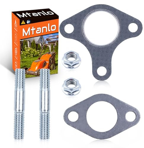Mtanlo 2 SETS Boulon de joint d'échappement de silencieux pour Honda 13HP 11HP 9HP 8HP GX390 GX340 GX270, jeu de joints de silencieux, goujons d'échappement de boulon, écrous de silencieux