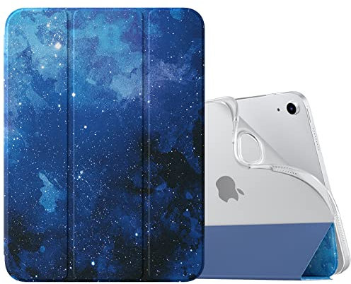 MoKo Hülle für iPad (A16) 11. Generation 11 2025/10. Gen 10,9 2022, iPad Hülle TPU Transluzent Matt Rückseite Cover mit Auto Schlaf/Aufwach Tablet Hüllen Schutzhülle mit Ständer, Blau Sterne