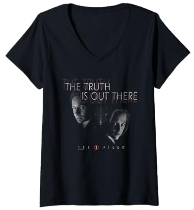 Damen X-Files Mulder & Scully Wahrheit Bearbeiten T-Shirt mit V-Ausschnitt