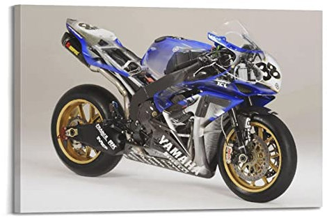 Motorräder Poster für Yamaha YZF-R1M Motorrad Motorsport Poster Dekorative Malerei Leinwand Wandposter und Kunstbild Druck Moderne Familie Schlafzimmer Dekor Poster