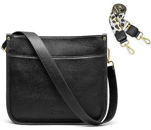Kattee Umhängetaschen aus echtem Leder für Damen Modische Schultertasche Hobo-Handtasche mit verstellbarem Riemen