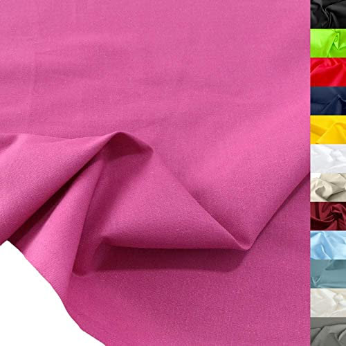 TOLKO 50cm Baumwollstoff Meterware uni | Popeline Stoff aus ÖkoTex Baumwolle in leuchtenden Farben | Kleiderstoff Dekostoff Vorhangstoff Bezugsstoff Patchwork Kinder Stoffe zum Nähen (Pink)