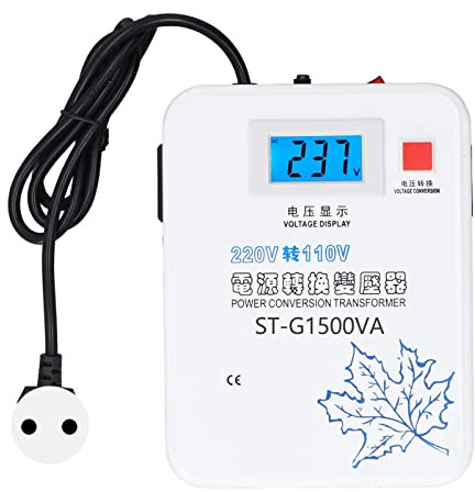 Convertidor de Voltaje CA de 220 V a 110 V, Transformador de Voltaje de 1500 W, Convertidor de Voltaje Reductor de Baja Frecuencia (Enchufe de la UE)