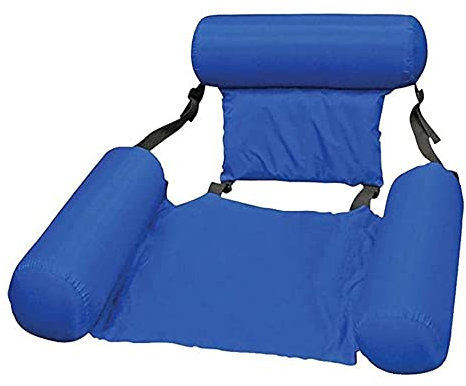 PAIKOE Inflatable Swimming Floating Chair, Pool Floats Adult Inflatable Water Floating Hammock, Swimming Pool Float Lounge Hammock Chair Portable Water Hammock Rafts Floating Chair (Blue)