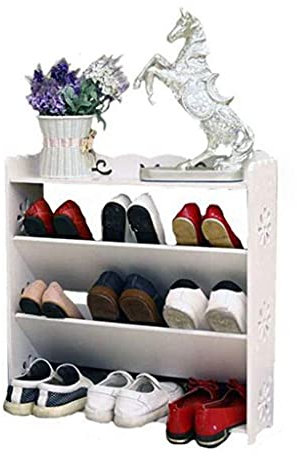Schuhregal für den Eingangsbereich, Schuhregal, 3 Etagen, weiß, schick, ausgehöhlt, Schuhschrank, Barock-Aufbewahrung, Organizer, Ständer, Regalhalter