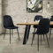 ML-Design Esszimmerstühle 4er Set, Schwarz, Küchenstuhl mit Samtbezug, Wohnzimmerstuhl mit Rückenlehne, Polsterstuhl mit Metallbeinen, Ergonomischer Stuhl für Esstisch, Esszimmerstuhl Scandinavian