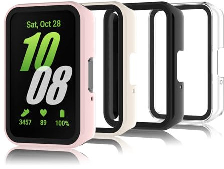 Bigqin 4 Piezas Funda Compatible con Samsung Galaxy Fit 3, Protector de Pantalla Compatible con Samsung Galaxy Fit 3 - Transparent/Negro/Rosa/Beige