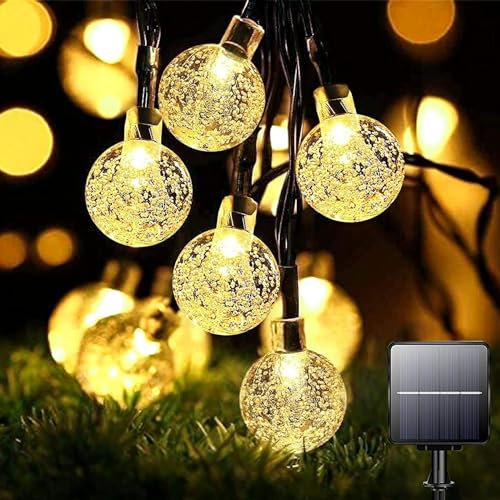 Lezonic Solar Garden Lights Outdoor, 16Ft 30LED Waterproof, 8 Modes Decorative String Lights for Garden, Patio, Yard, Wedding, Christmas, Terrace, Party (Warm White)