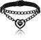 MILAKOO Herz Anhänger Choker Doppelherz Slip Kette Halskette PU Leder Punk Choker Halsketten Verstellbare Kragen Halskette für Frauen