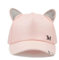 YUECIBAI Herren Kappe Hut Damen Mütze Katzen Ohren Katze Baseball Mütze Mit Ringen Spitze Niedlicher Mädchen Hut 54-62Cm Rosa