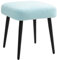 HOMCOM Fußhocker Sitzhocker Quadratischer Schminkhocker Fußstütze mit Kaschmir-Optik, Stahlbeine, für Wohnzimmer, Schlafzimmer, Hellblau, 42 x 42 x 47 cm