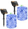btfarm 2 Pack Solar String Lights Outdoor Garden, Total 80FT 240LED Fairy Lights Solar Powered 8 Modes Copper Wire Lights for Decorating Garden, Yard, Tree, Christmas, Blue