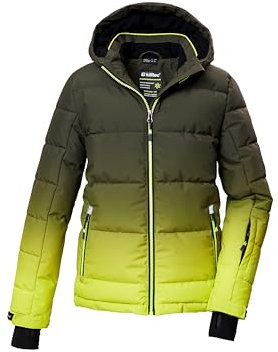 killtec Niños Chaqueta de esquí/Chaqueta de esquí acolchada con capucha y protección contra la nieve KSW 382 BYS QLTD JCKT, lime, 176, 42453-000