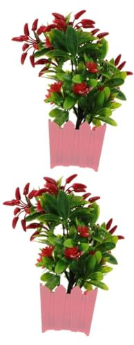 Cabilock 2 STK Simulierte Chili-Verzierung Künstlicher Chili-Blumentopf Chili-Bonsai Mini Paprika Fälschung kunstpflanze kunstplflanze pottd Desktop- Chilitopf aus Kunststoff Plastik