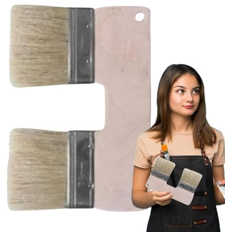 Peinture Murale Double Pinceau,Pinceau Double | Pinceaux en Forme de U - Pinceau de Peinture Murale d'art pinceaux de 3 Pouces pour Outil de Peinture Acrylique pinceaux pour