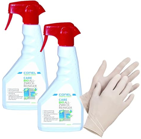 2x Conel CARE Bio Allzweckreiniger mit Grapefruitöl 500ml + Einmalhandschuhe