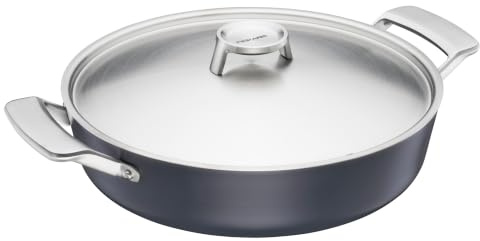 Fiskars Taiten Aluminium-Bräter mit Deckel, 28 cm, Antihaftbeschichteter Schmortopf aus 100% recyceltem Aluminium, PFAS-frei, Für alle Herdarten, Anthrazit, 1066950