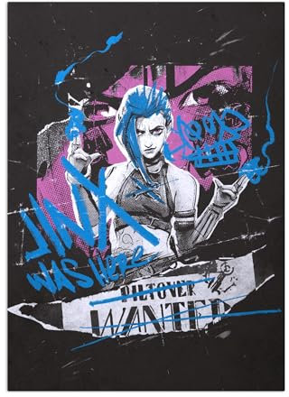 Displate Offiziell Arcane MetallPoster Magnetische Befestigung Inklusive Lizenziert Bilder Hochwertiges Poster Jinx was Here Poster 67.5 cm x 48 cm