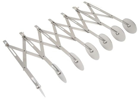 Tbest Rouleau de Coupe-pâte à 7 Roues, Coupe-pâte en Acier Inoxydable, Coupe-Pizza à 7 Roues, Multifonction, Largeur Réglable, Multi-Roues pour Pizza et Nouilles