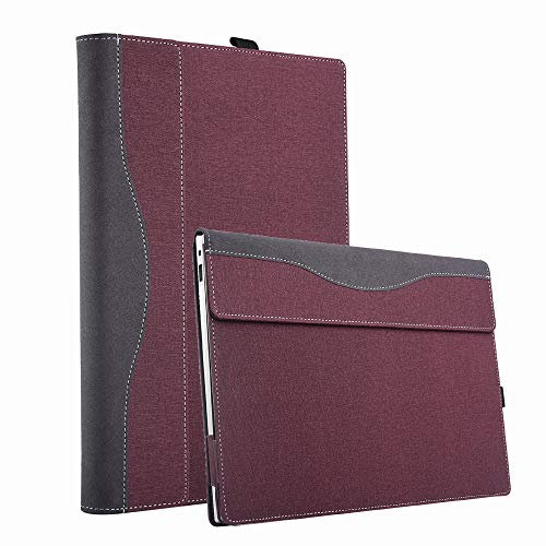 Laptop Case Cover for 15.6 Samsung Galaxy Book4/3/2 360 Pro 360 15.6 Pro 4/3/2 NP950 NT955 NP750 Notebook Sleeve Bag PU Shell with Kickstands (Burgundy, 15.6)