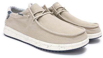 WALK IN PITAS | Nias | Herren Mokassins | Flache Slipper für Männer | Slip on Loafer | Sneakers | Schlupfschuhe | Freizeitschuhe | Walkinpitas Schuhe | Beige 41
