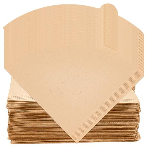 CREATCABIN 200 Filtre à Café Conique Non Blanchi Taille 02 jetable en Papier Naturel Non Blanchi sans Éclaboussures Fabriqué en Fibres de Bambou Naturelles pour Cafetière Filtre et Verseuse.