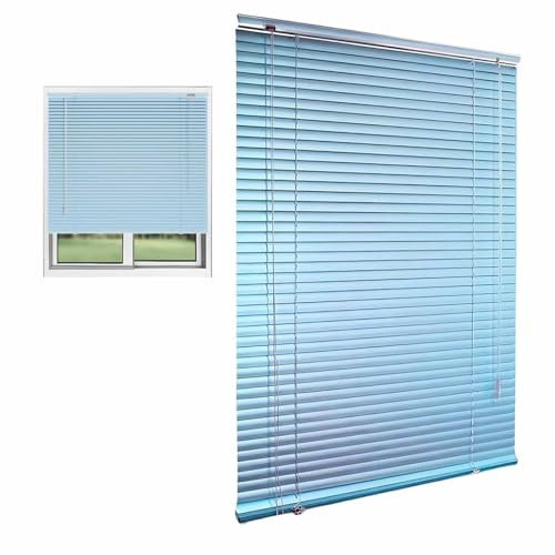 Finestre Tende Veneziana Veneziane In Alluminio Tende Orizzontali Oscuranti Da Interno Larghezza 25 30 35 40 45 50 60 70 80 90 100 120 130 140 150 160cm Impermeabile/Anti-UV(Light blue)