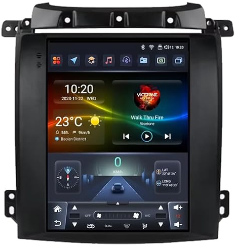 LZHIF Android 15 9,7 Zoll Touchscreen-Radio für KIA Sorento BL 2002-2006,Videoplayer,GPS-Navigation,Unterstützt Bildschirmspiegelung,Bluetooth-Lenkradsteuerung,4 Core WiFi 1G+16G