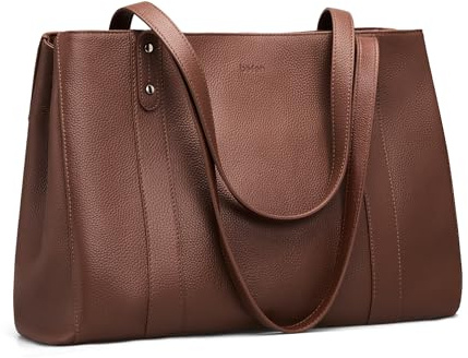 befen Echtleder Handtasche Damen Groß Shopper Tasche 15,6 Zoll Laptoptasche | Leder Tote Bag Aktentasche Lehrertasche mit Laptopfach, Mode Schultertasche für Business Büro Schule