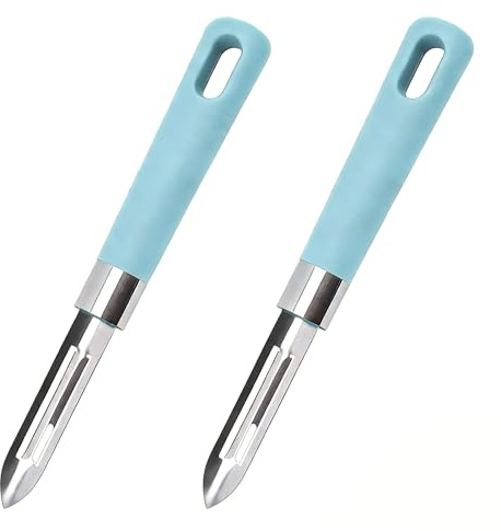 2 Pcs Blue Set Vegetable Peeler & Potato Peeler for Potatoes, Carrots, Cucumbers, Apples – Durable Stainless Steel Blade with Non-Slip Grip