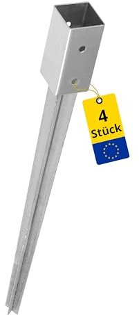 Supporti per pali 100 x 100 cm, set da 4 pezzi, ancoraggi per pali in legno