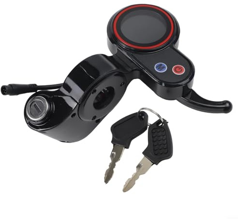 Trurovem Electric Scooter LCD Display Meter for Hitway H5 with 6-Pin Connector, Black ABS Dashboard Showing Speed Battery Distance, Secure Locking Mechanism, Sunlight Readable