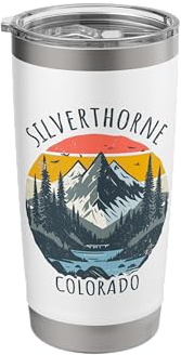 Silverthorne Colorado USA Retro Mountain Vintage Style Stainless Steel Insulated Tumbler