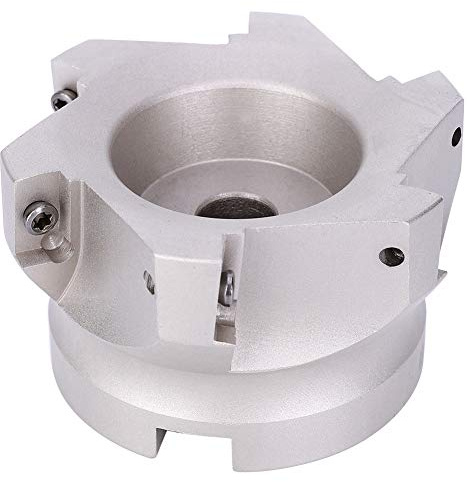 High Carbon Steel End Mill Cutter, 80mm 6 Teeth | Right Angle Face Milling, Thin Coated, for CNC Steel and Aluminum