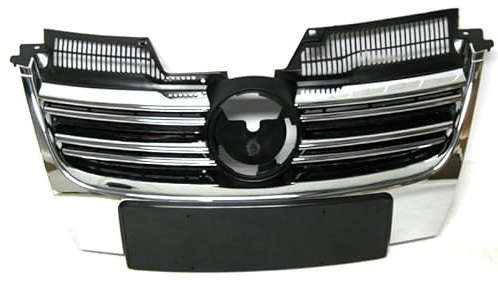 M MODECAR Kühlergrill Frontgrill für VW Jetta A5 & Golf 5 V Variant (Kombi) 2005–2010 – Chrom mit schwarzem Innenteil & Kennzeichenhalter – Ersatzteil, Neu