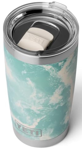 YETI Rambler - Vaso de 591 ml con tapa Magslider extraíble, acero inoxidable, aislada al vacío, vista al mar