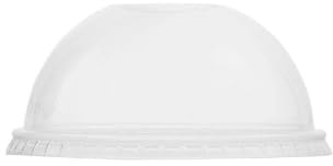 Vegware C96D-OH dome lid, straw hole (fits standard cups), 96 mm (Pack of 1000) | Fits standard cups to prevent leaks, offering a plant-based design suited for eco-friendly commercial food service.